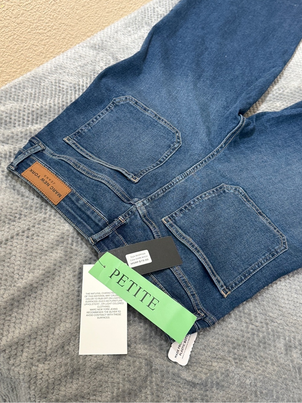 Marc New York Wide-Leg High-Rise Jeans in Dark Blue - Picture 9 of 13